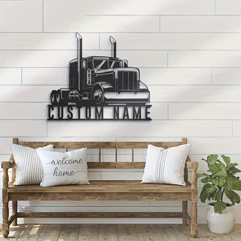 

Custom 18-wheeler Metal Wall Art - Personalized Semi Truck Decor, & Weatherproof, For Home Or Office