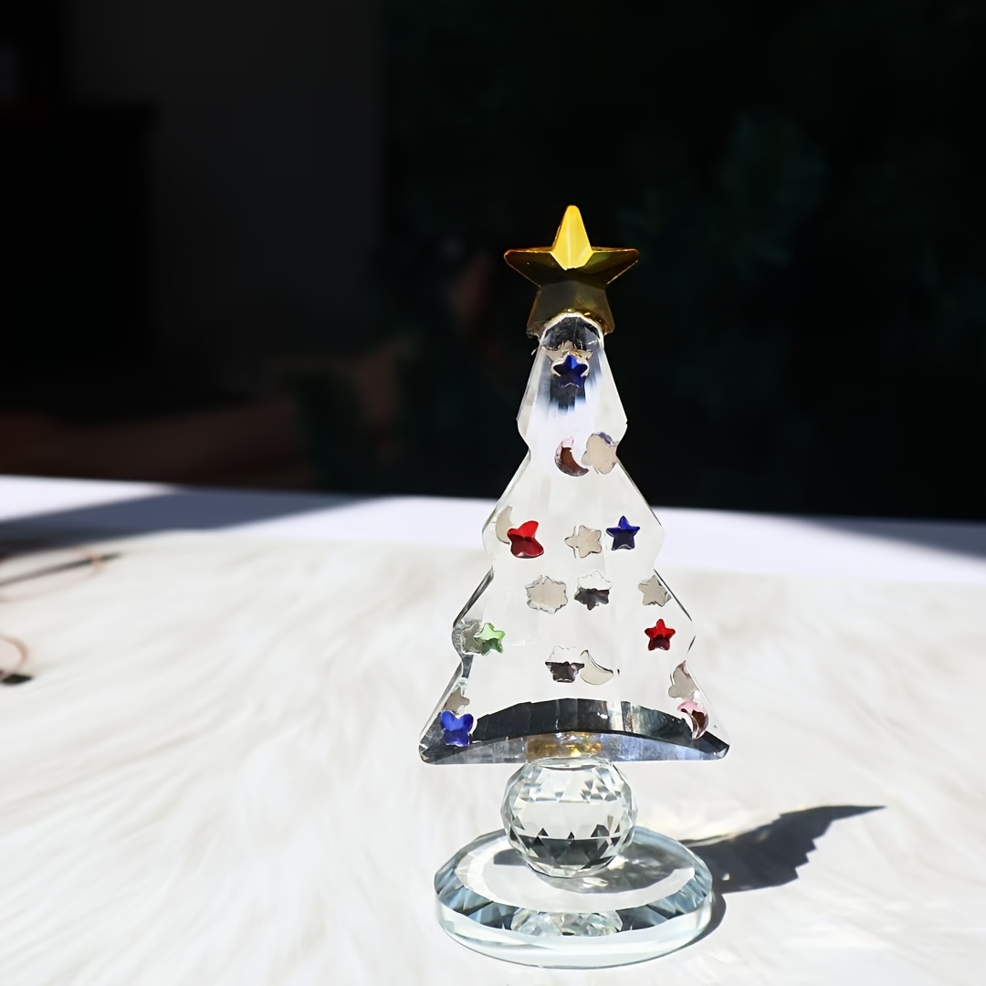 TEMU 1pc Artificial Crystal Christmas Tree, Christmas Decoration Gift, Desktop Ornament, Halloween Decor