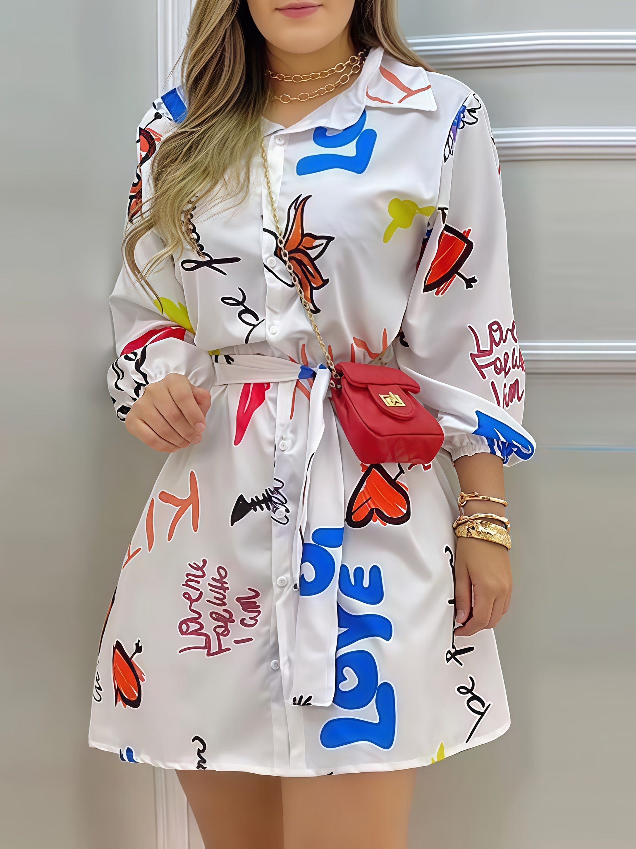 graphic shirt dress - Mauritius