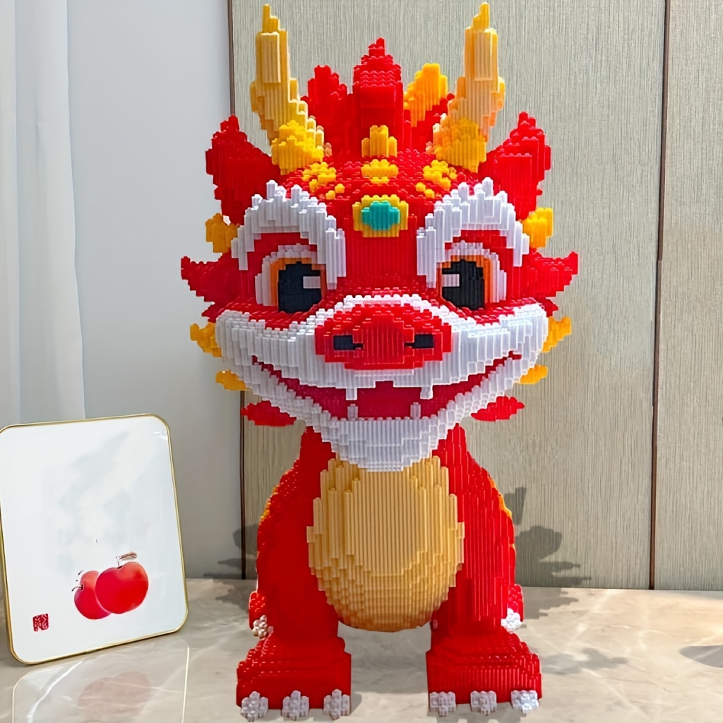 

12000-piece Qilin Dragon Building Blocks Set - Educational 3d Puzzle For Teens & Adults, Perfect For Holiday Gifts, School Rewards, And Friendship Tokens