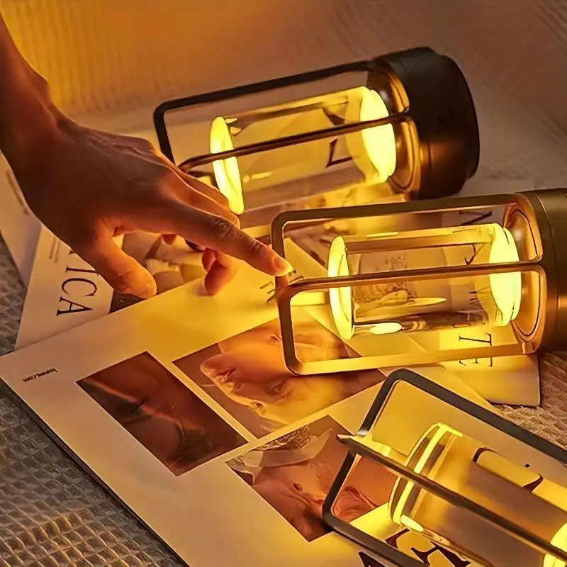 1pc rechargeable crystal table lamp 2000 mah led retro table lamp cordless led table lamp outdoor camping atmosphere night light crystal lamp crystal lantern stall bar decoration table lamp bedside table lamp three color dimming touch suitable for indoor outdoor led portable table lamp suitable for home decoration room decoration living room decoration camping party party decoration Product details 5