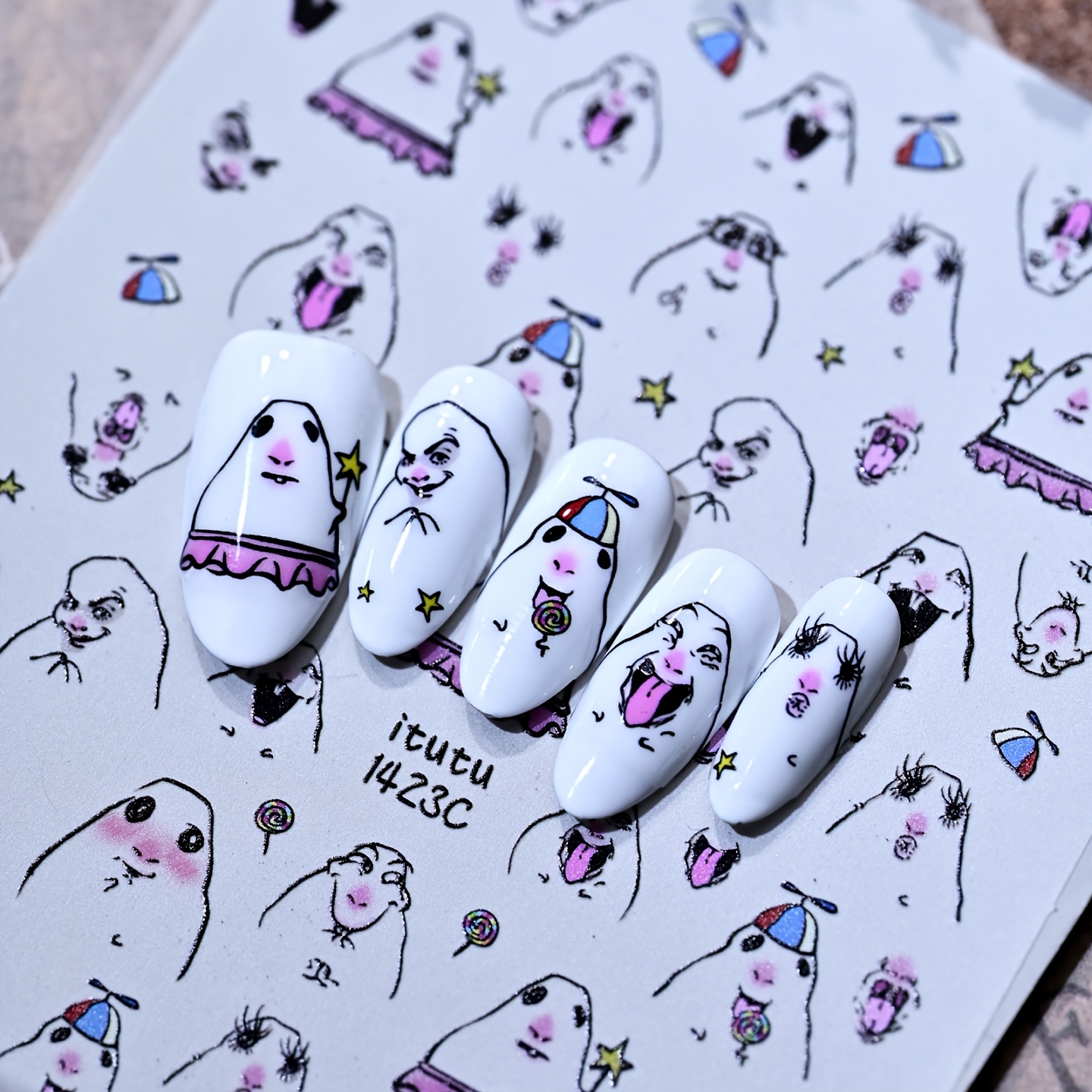 nail charms and stickers sold on Temu United States