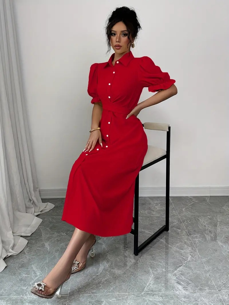 womens elegant long shirt dress office party formal attire - Temu Mauritius womens elegant long shirt dress office party formal attire - Temu Mauritius