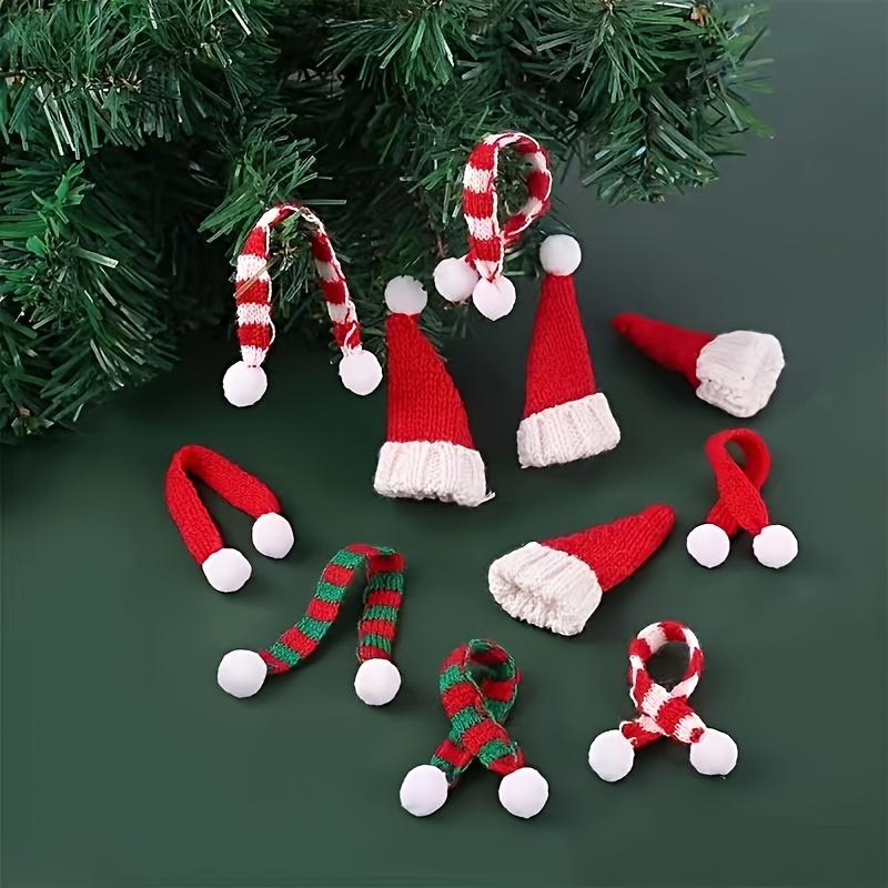 

24pcs Christmas Hat & Set - For Diy Crafts, Ornaments & Snowman Decorations (12 + 12 Scarves), Christmas Decor