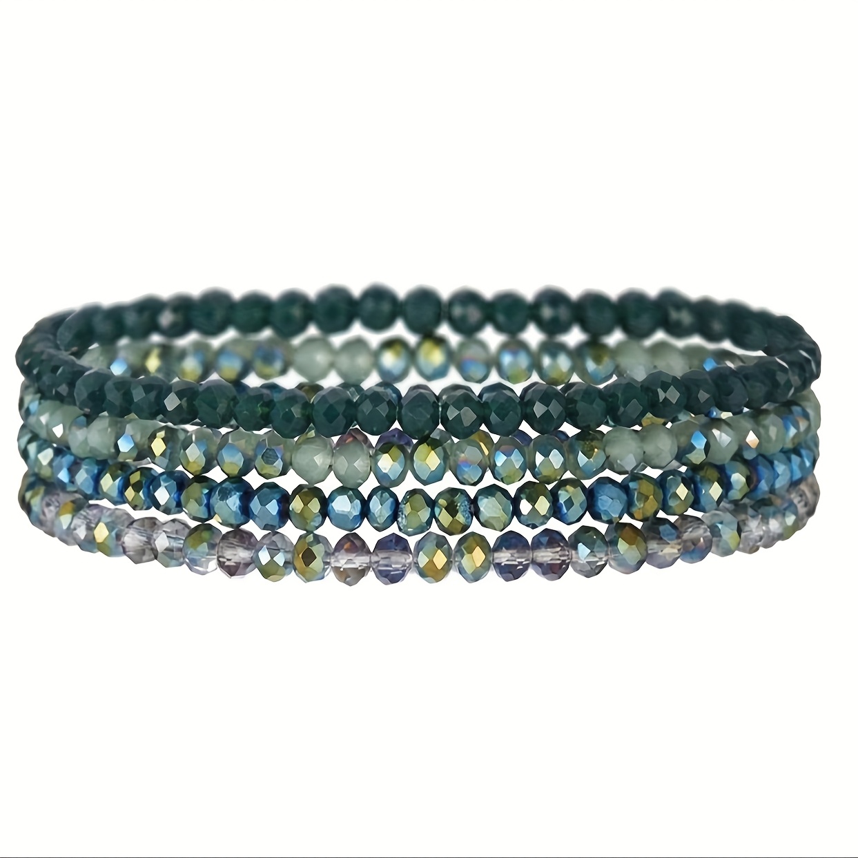 E-shop Europäisches und Amerikanisches Minimalistisches Strand-Bohemian-Glasperlen-Mehrschicht-Armbandset mit Kontrastfarben Unisex Handkette