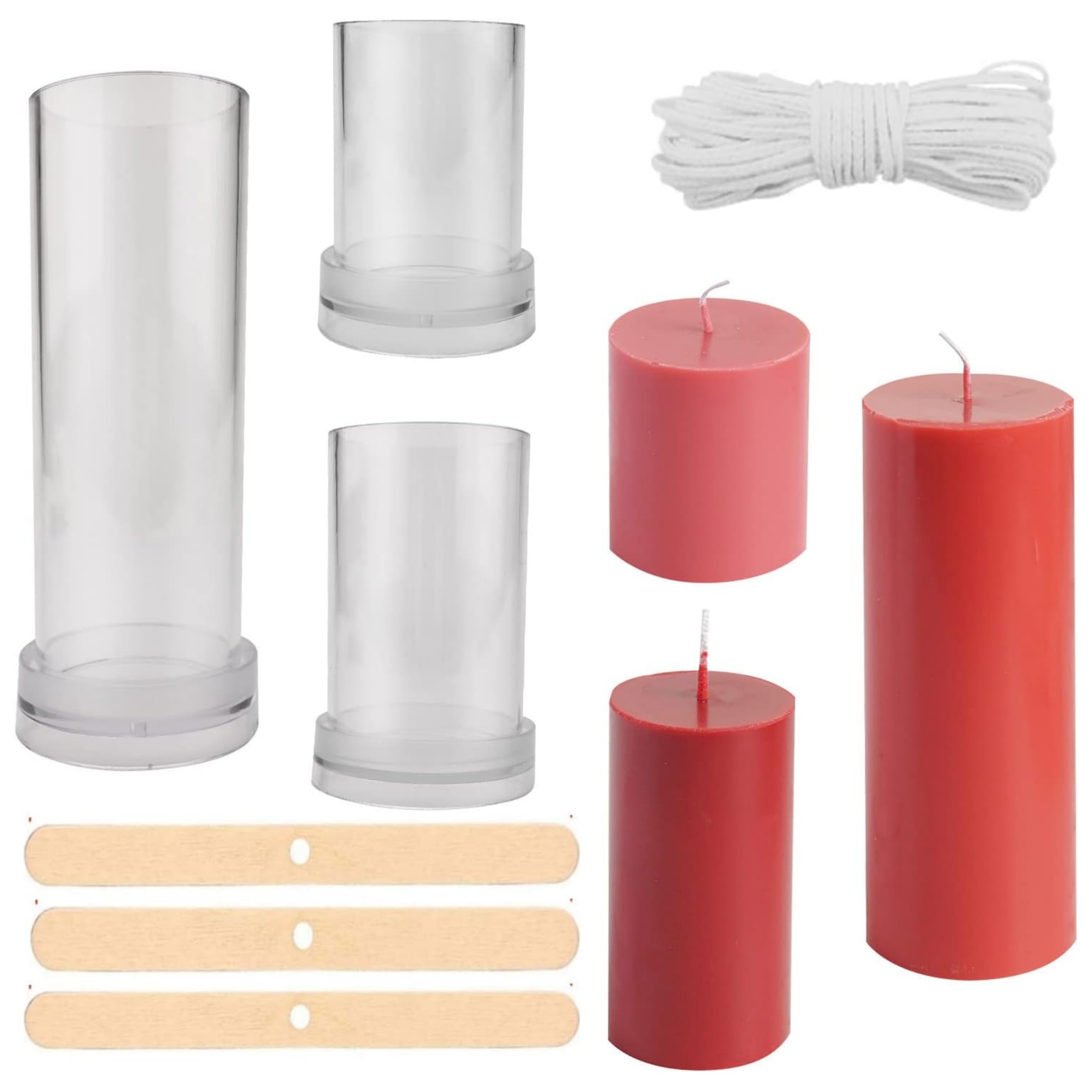 

3-size Candle Mold Set With 5m Wick And 3 Centering Devices For Decorative Candles - Ideal For Christmas, Weddings, Dinners