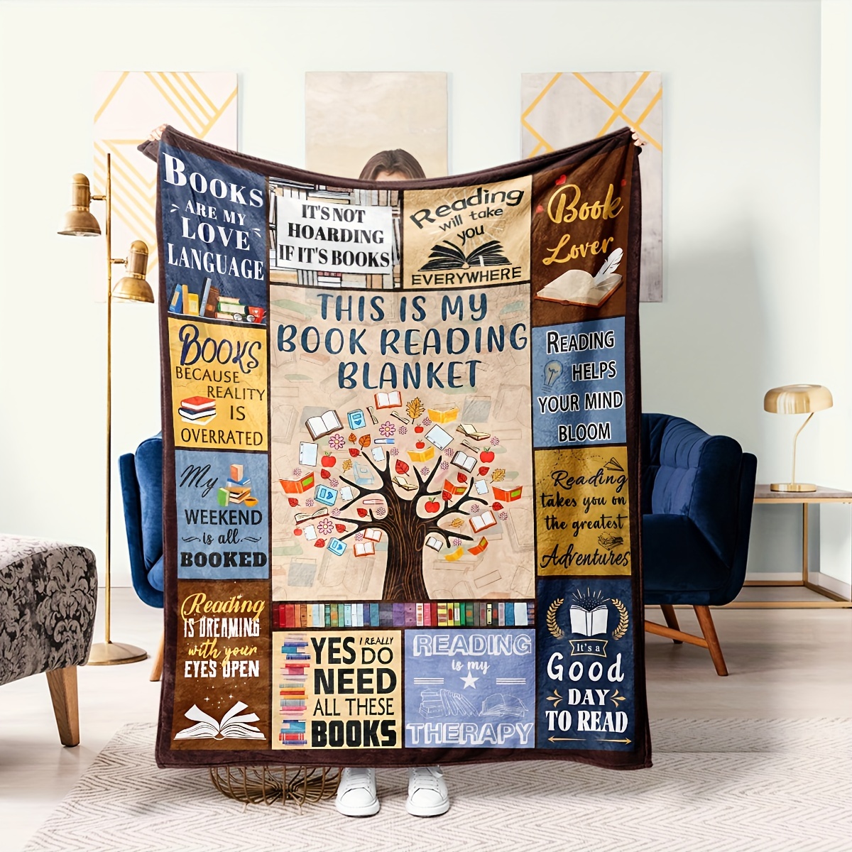 

1pc Book Printed Blanket , Book , Gift Blanket For Reading Lovers, Home Casual Throw Blanket, Soft Warm Couch Blanket, Bed, Blanket, Blanket For Camping Travel