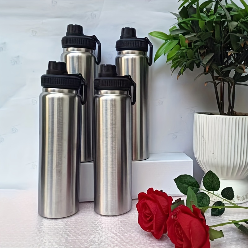 

1pc Stainless Steel Water Bottle, Large Capacity, Portable For Outdoors And Car Use
