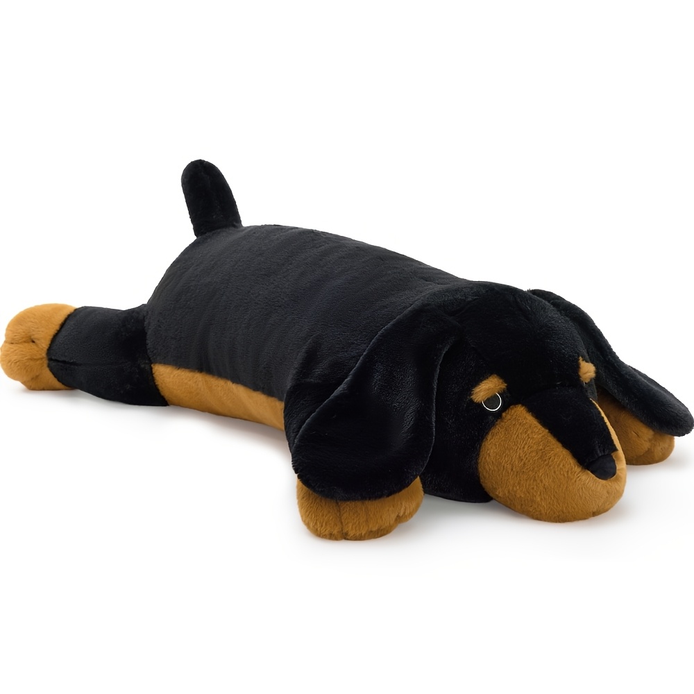 Image of Morismos 100cm Black Lying Dachshund Long Plush Pillow - Stretched Stuffed Animal Cushion With And Soft Fur - Great For Cuddling, Display, And Gifting - Perfect Christmas Gift For Kids And Dog Lovers