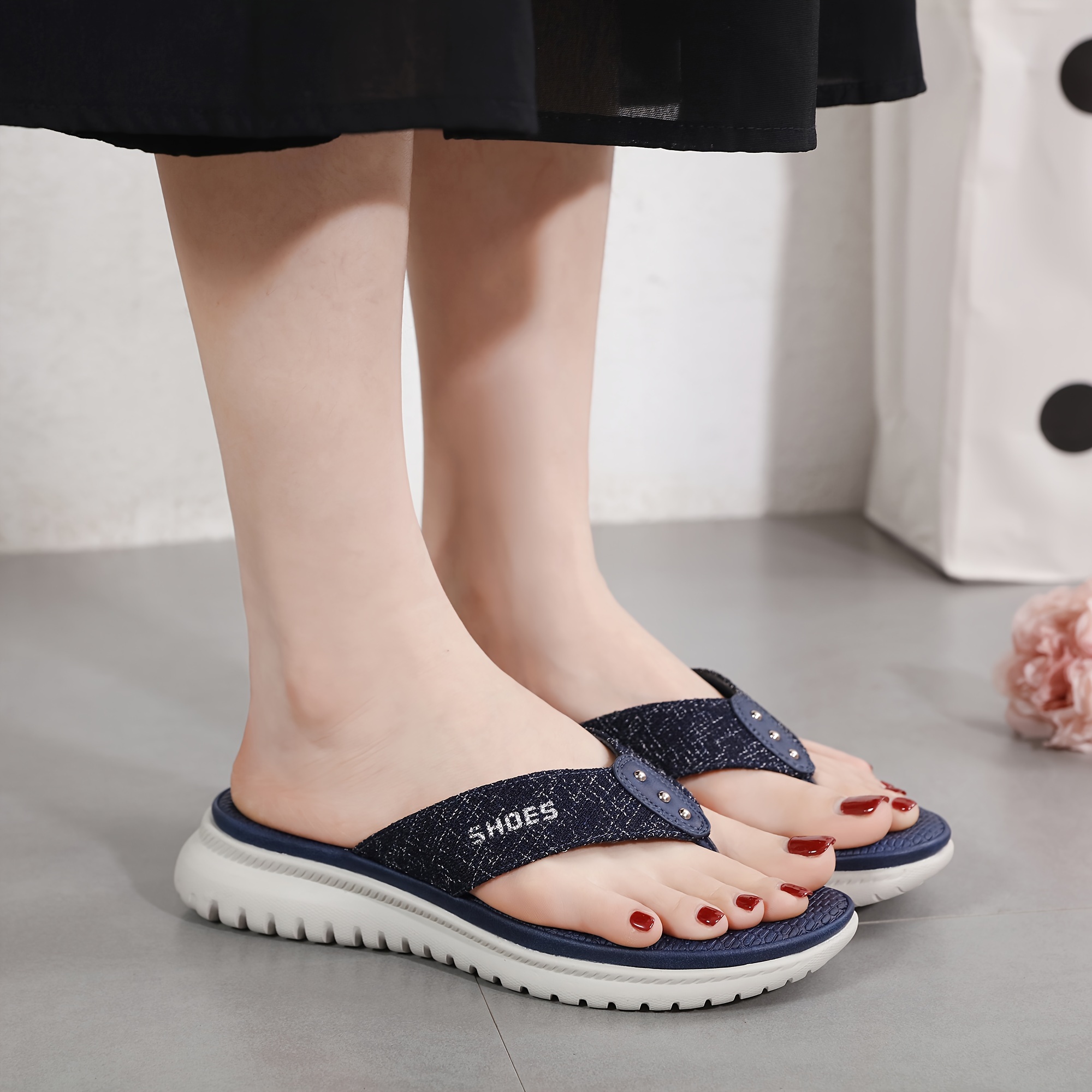 womens summer slide sandals casual open toe flip flops with arch support comfortable low heel fabric upper eva insole   in pink red blue black grey beige more sizes 35 42 strappy sandals Product details 16