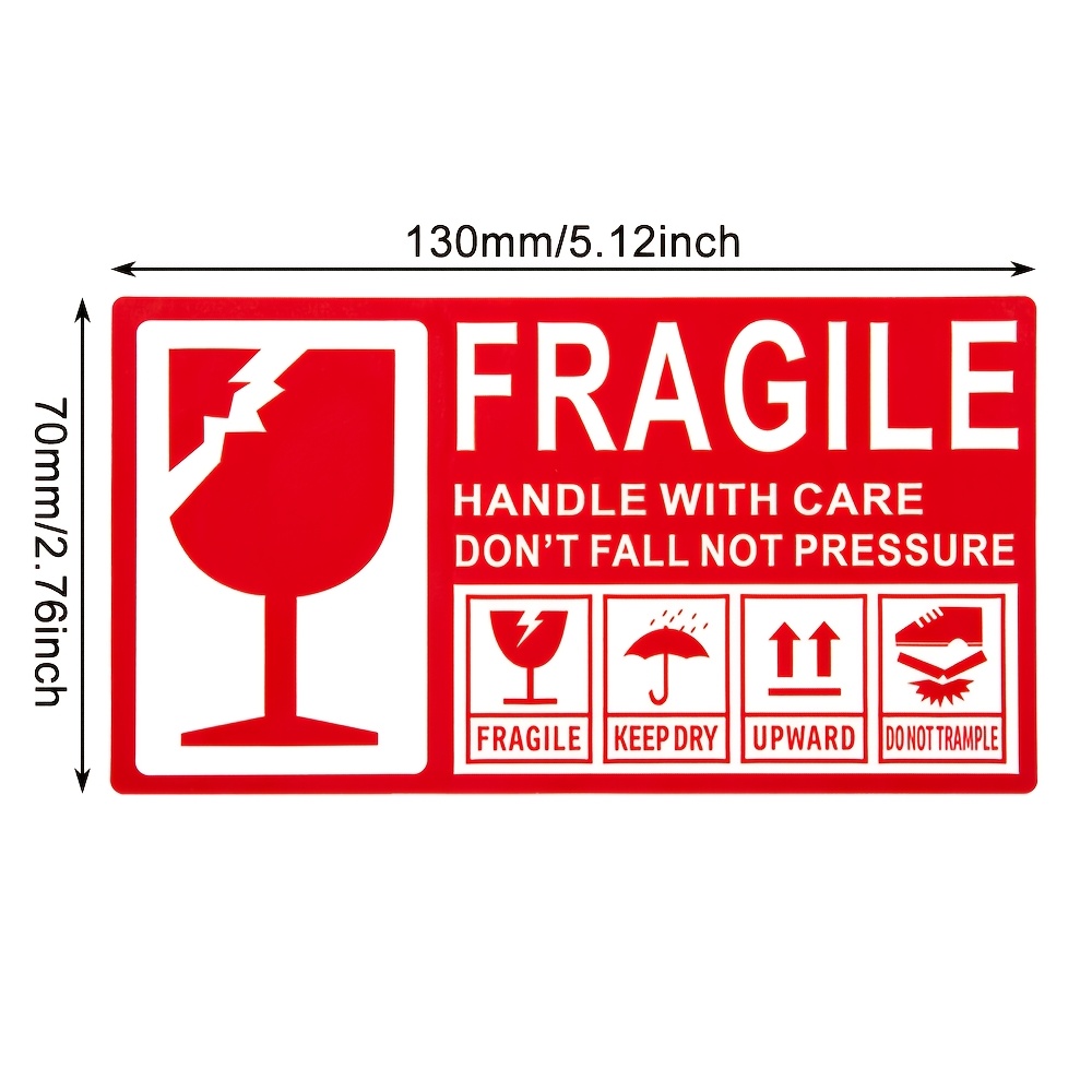 Image of 50pcs 130x70mm Fragile Sticker Labels