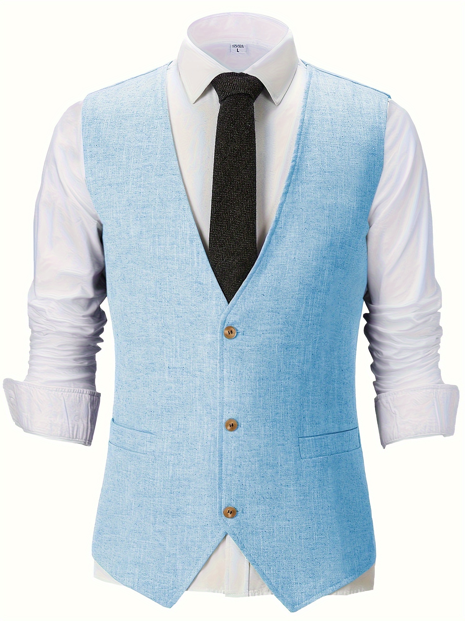 mens linen vest cotton end suit vest casual Temu