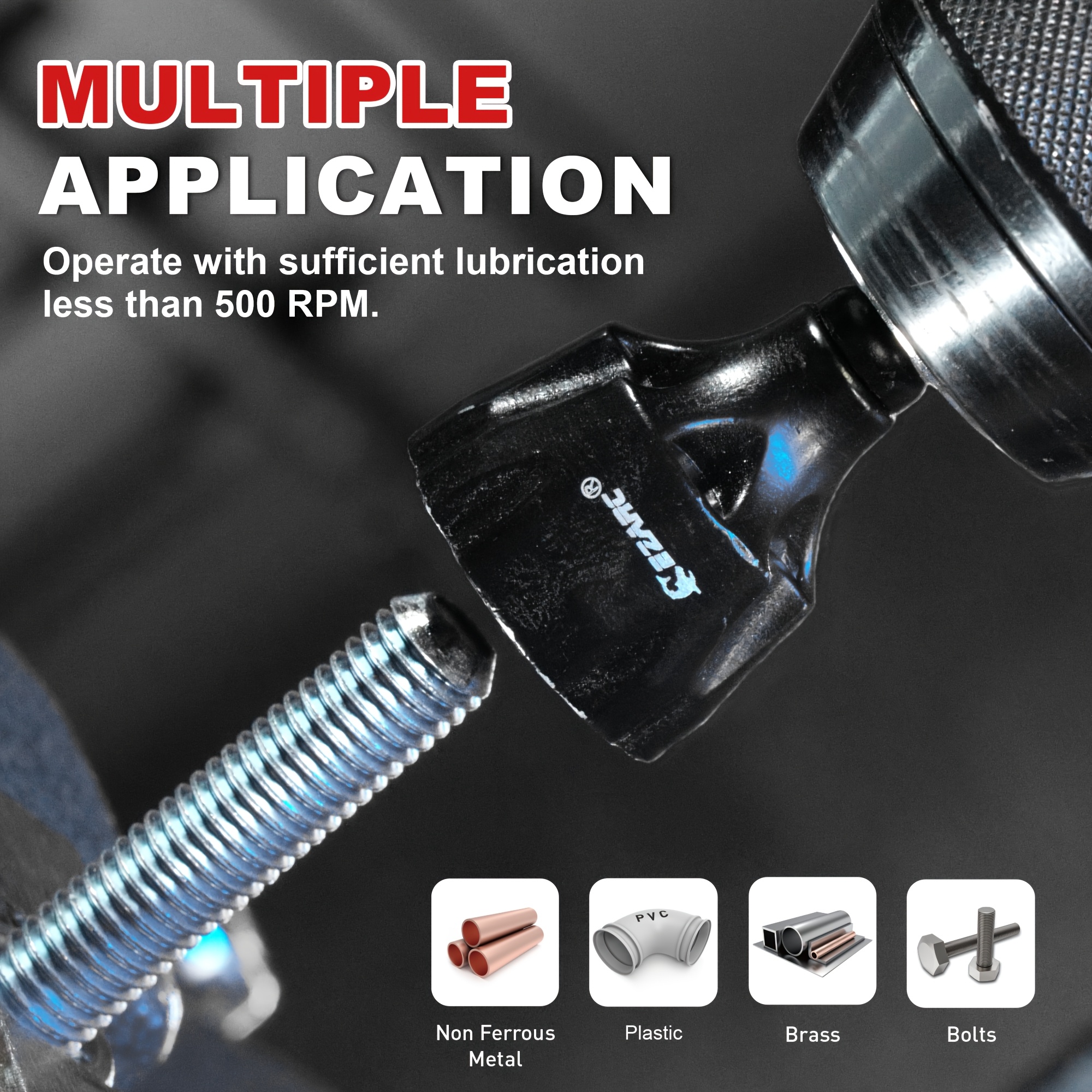 1/4" Hex Shank Deburring & Chamfer Tool With 3 Tungsten Blades - Fits Bolts 1/8" To 3/4" For Steel, Brass, Plastic