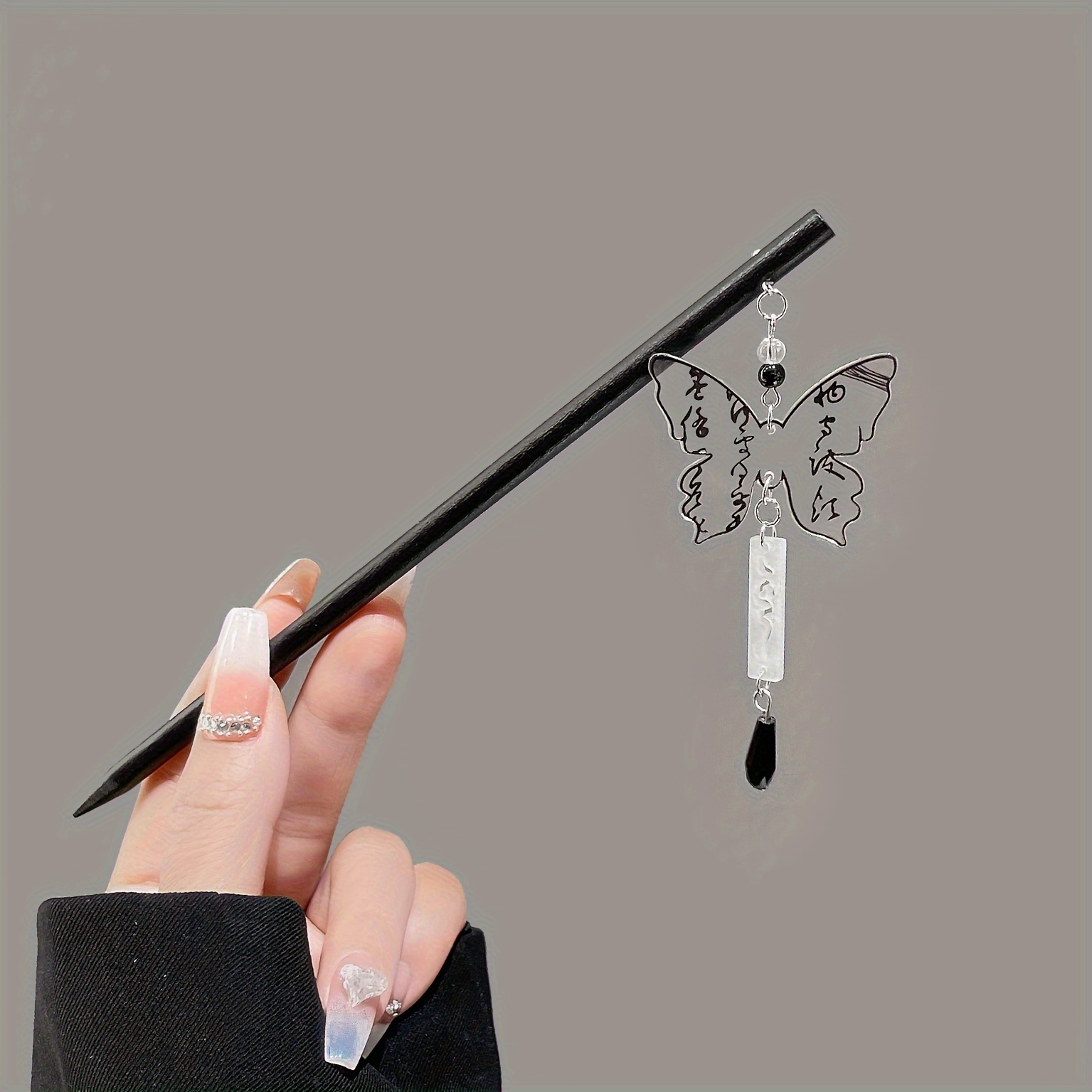 1pc Fashion Minimalist Woodiness Plastic Tassel Hairpin For Women Girls Party Hair Accessories.