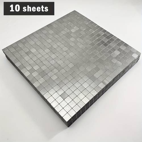 10 sheets peel and stick backsplash self wall tiles stainless steel kitchen metal backsplash on backsplash for stove brushed gold brushed silver 3d