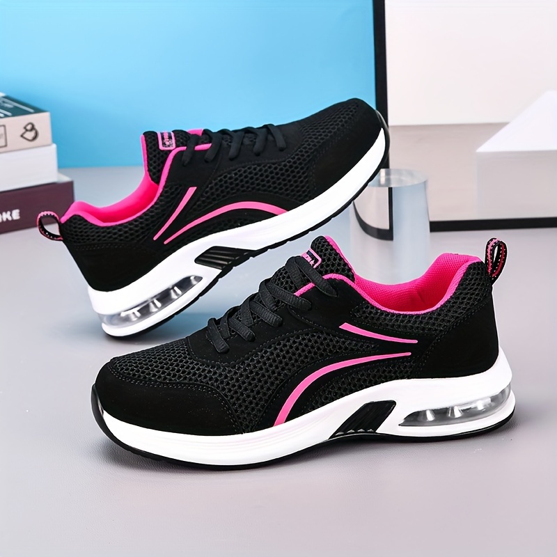 

Women's Breathable Fashion Sneakers, Casual Sports Shoes, Lightweight Mesh, Non-slip Air Cushion Sole, Shock Absorbent, Durable For Road Running & Travel