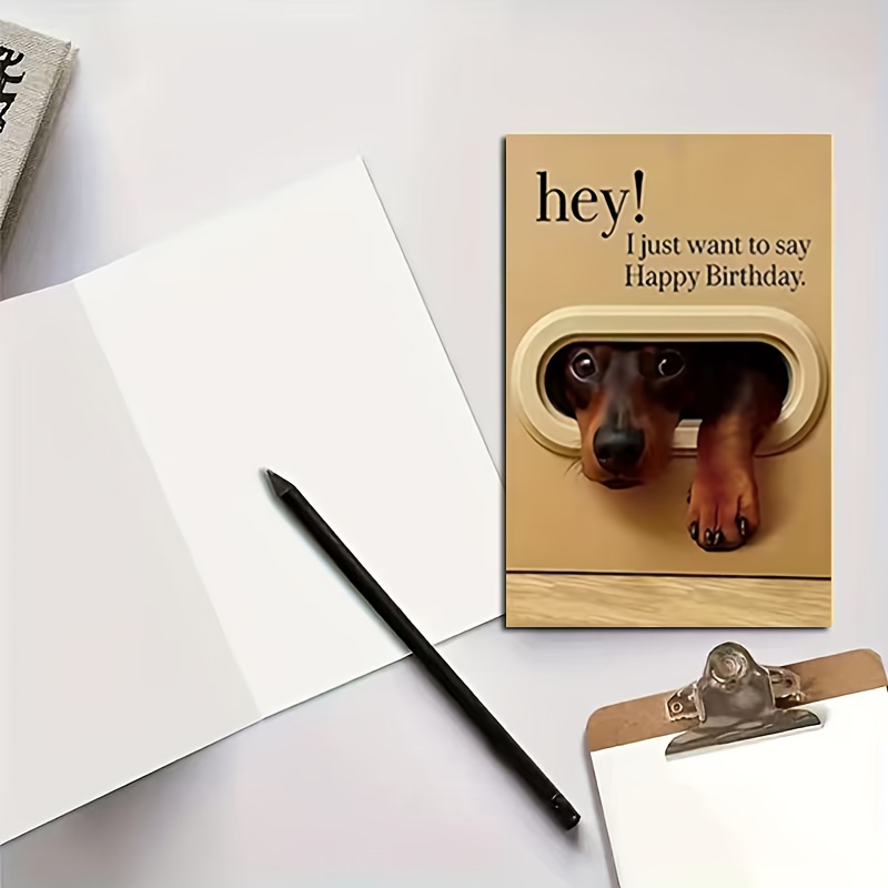 A Humorous Animal-Themed Birthday Card (With Envelope), Featuring Cute Pet Designs, Specifically Made for Dog Lovers, Suitable for Birthdays, Thank You Notes, Christmas, And Everyday Gifting Occasions!