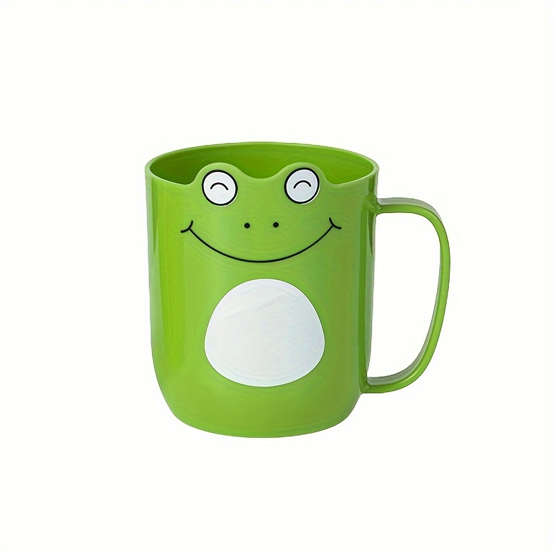 

1pc Cute Frog Mouthwash Cup, Creative Cartoon Pattern Toothbrush Cup, Plastic Gargle Cup With Handle, Bathroom Tumbler, Bathroom Accessories, Home Decor, Room Decor, Bathroom Decor