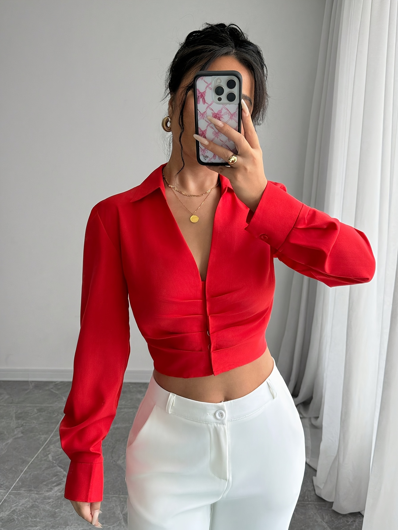 red elegant top