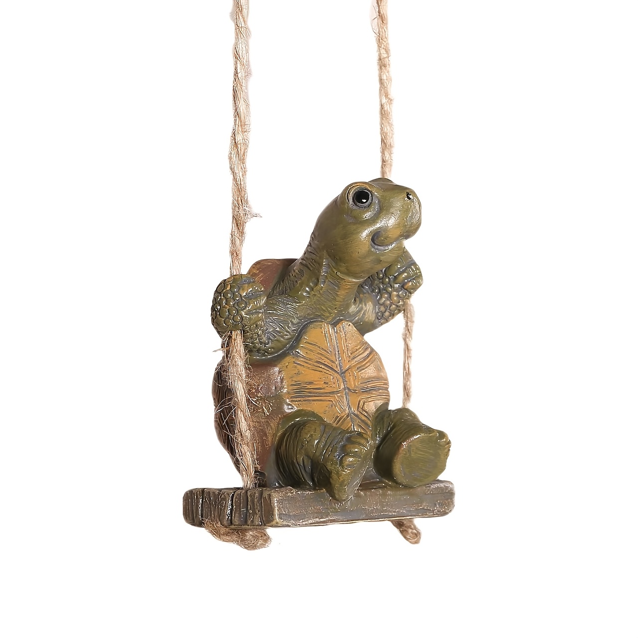 Image of 1pc Cute Swinging Turtle Statue Hanging Ornament, Suitable For Garden, Yard, Lawn, Porch, Balcony, Patio, Outdoor Decor