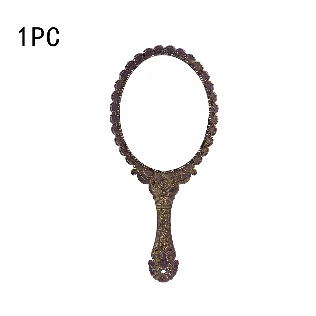 Image of 1/12/24pcs Handheld Vintage Mirror | Dual-color Option | Elegant European-style Wedding Favor | Sophisticated Mother's Day Gift | Portable Retractable Makeup Mirror