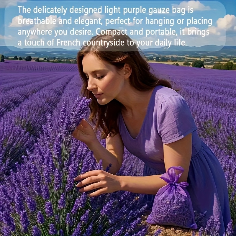 Natural Premium French-Style Lavender Sachet Set, 4pcs, Drawer and Wardrobe Fragrance Bags, Purple. The Best Gift for Girls. A Home Essential. Authentic 5A Grade Lavender Flower Seeds