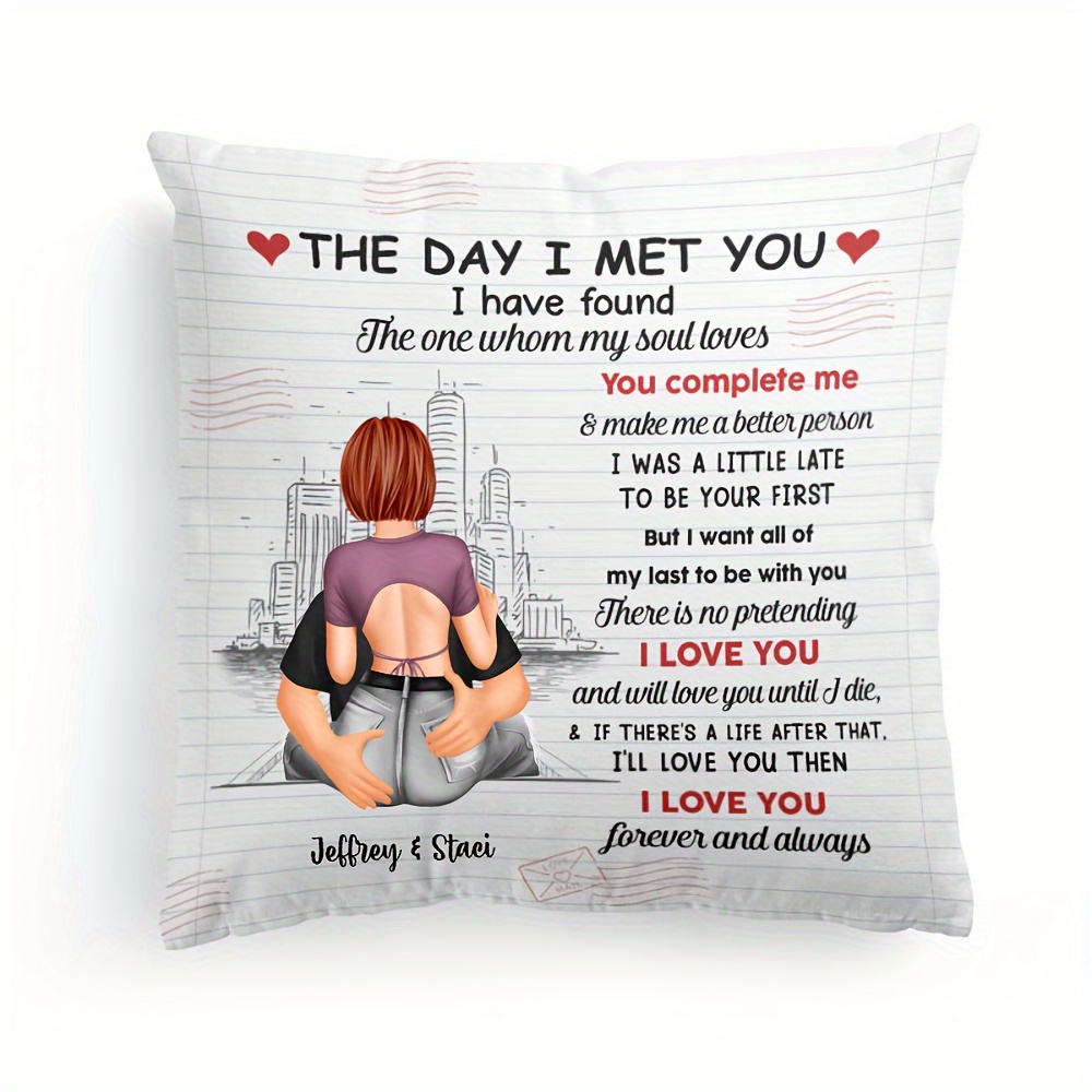 

1pc, Personalized Double-sided Short Plush Printed Throw Pillow With Custom Photo, Pillow Case With Custom Wedding Picture, Mother's Day Valentine's Day Wedding Anniversary Gift For Lovers