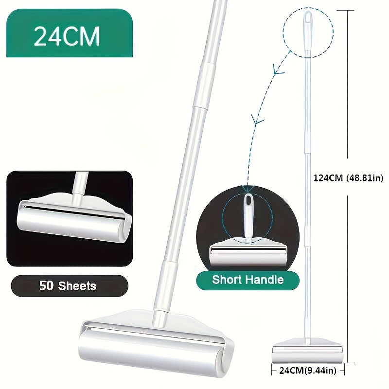 TEMU A Pet Hair Removal Tool Featuring A 49-inch Extendable Handle, Designed For Effectively Cleaning Lint And Dust From For Home , Sofas, And Areas