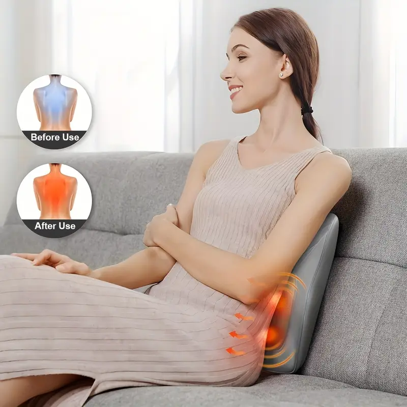 back massager with shoulder massager with 3d kneading massage pillow for back neck shoulder leg rechargeable massagers birthday gifts for women men mom dad details 1