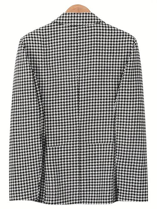 mens fashion casual retro elegant light business suit jacket classic single breasted with lapel woven pattern casual formal daily wear