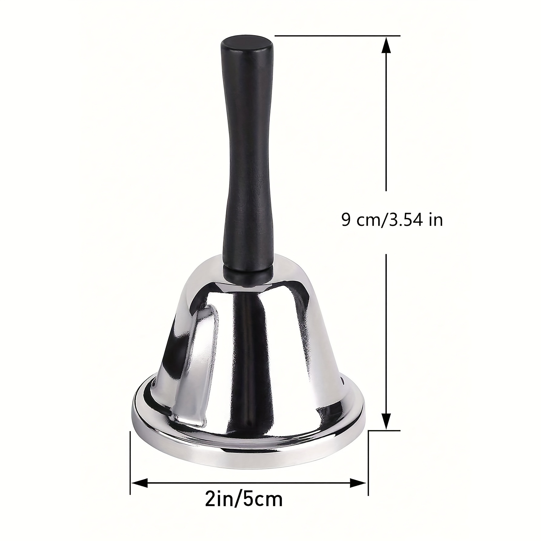 1pc Golden/Silvery Hand Bell Classic Dinner Bell Durable Hand Bells Loud Call Bell Service Bell Used for Weddings School Classroom Service and Game Parties Christmas