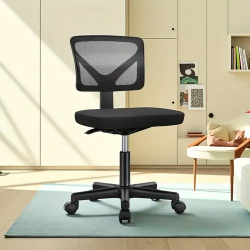 low back mesh armless office chair swivel rolling computer chair no with lumbar support game computer desk with storage home office modern pc table for youth student adult