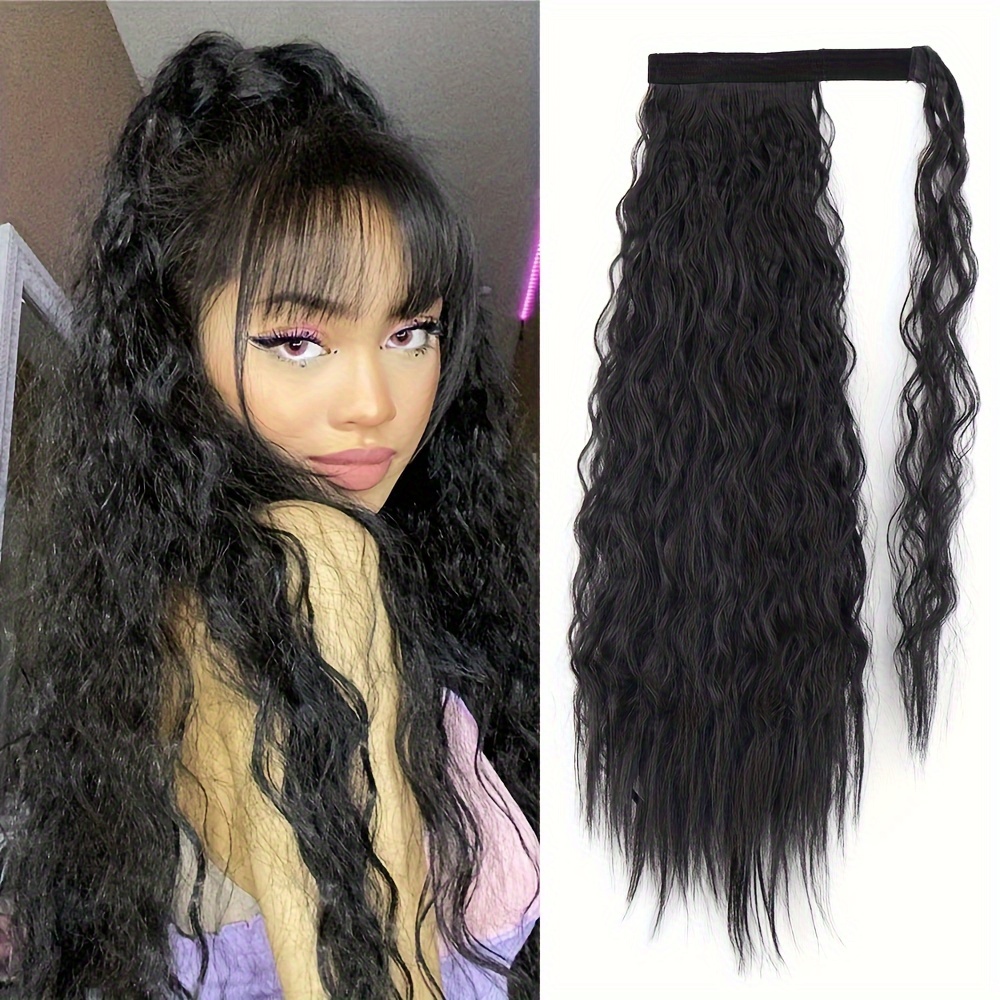 Image of 22-inch Long Luxurious Corn Wavy Hair Extensions - Instantly Boost Volume And - Perfect For Women And ' Synthetic Wrap Curls For Halloween