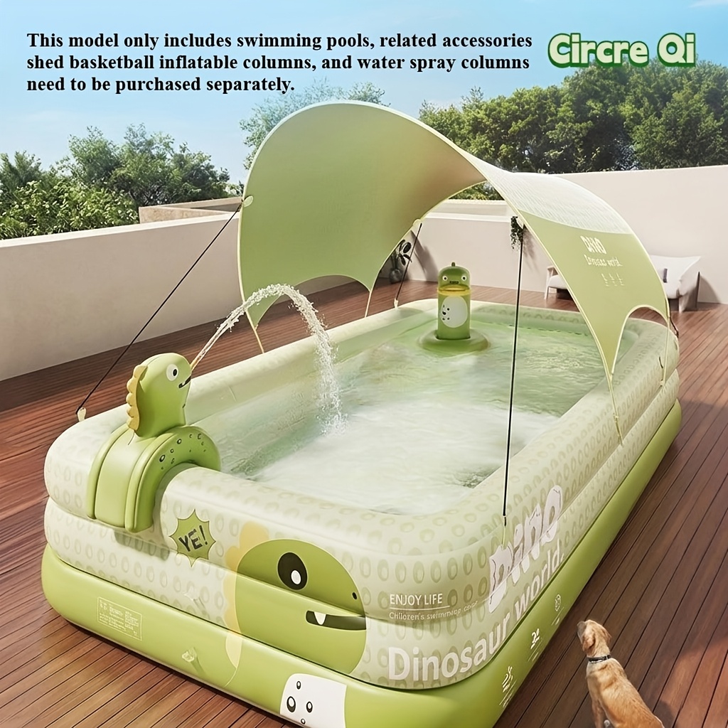 large inflatable swimming pool cute   pattern very suitable for family water play and swimming backyard pool party durable pvc material foldable storage easy to carry perfect new year halloween christmas holiday gift