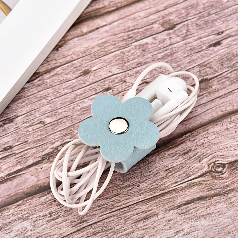 2pcs Flower Shaped Data Cable Storage Guide, Reusable