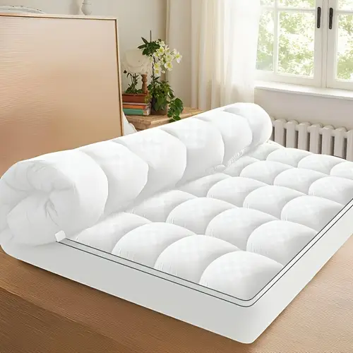 extra thick cooling mattress topper with overfilled down alternative pillow top baffle plush support machine washable polyester fits 8 21 deep pocket mattresses mattress topper extra thick luxurious feel durable polyester