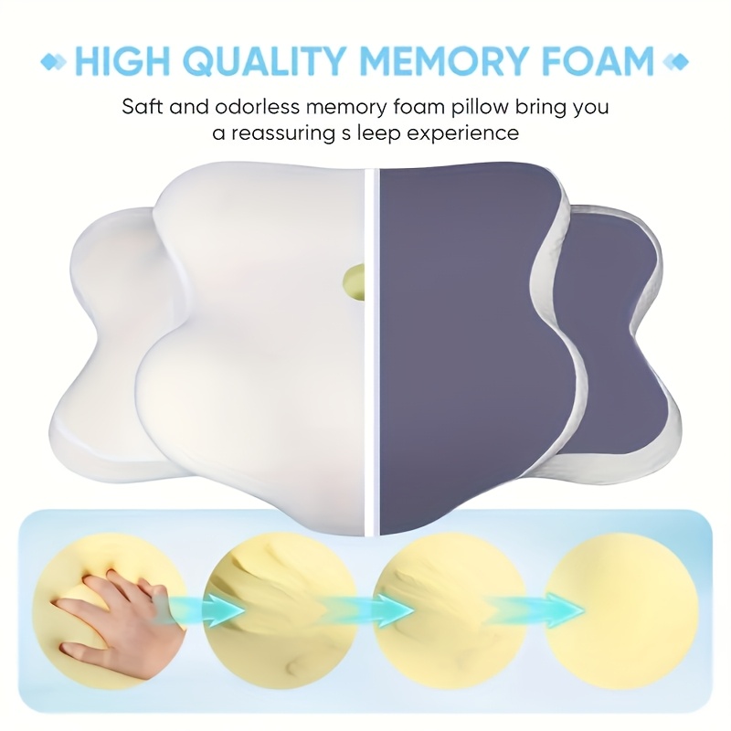 One Ergonomic Cervical Pillow Featuring Slow Rebound Support, Breathable Cooling Fabric, And a Machine Washable Cover, Suitable for Side, Back, And Stomach Sleepers, Providing Gentle Cervical Comfort, Making It a Perfect Gift for Family And Partners