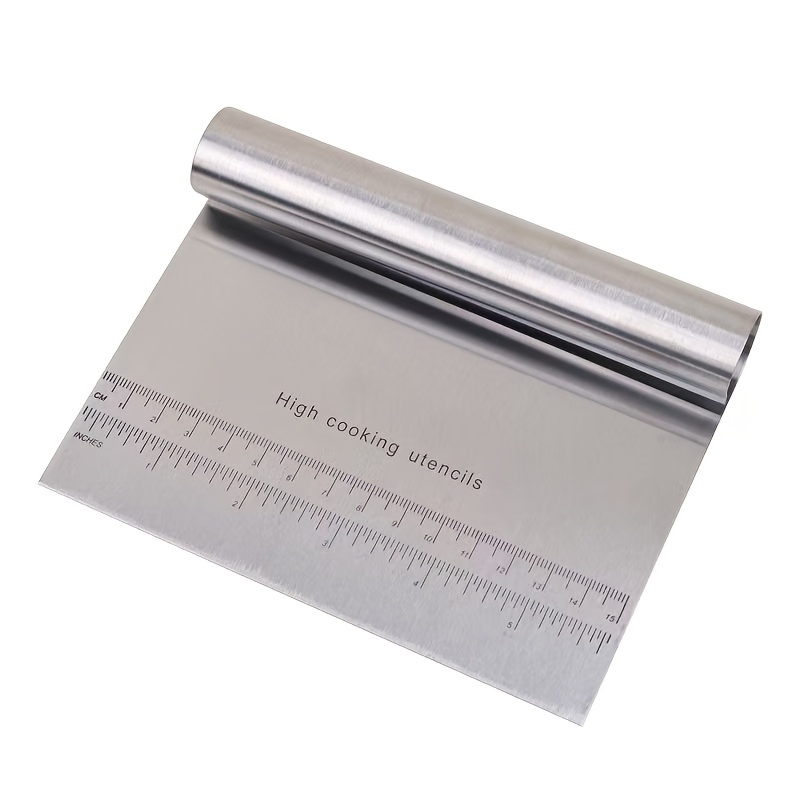 1pc, Stainless Steel Food Scraper And Chopper, Kitchen Large Flat Pan Scraper, Dough Cutter, Cake Smoother, Pizza Knife, Multi-functional Kitchen Tool
