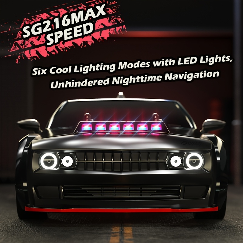 1:16 RC Car 45+MPH High-Speed, Full Proportional Throttle/Steering, Spring Suspension, Emergency Brake & Reverse, 30 Min Runtime, Charge Protection, Drift Racing, Off-Road Gifts for Adults