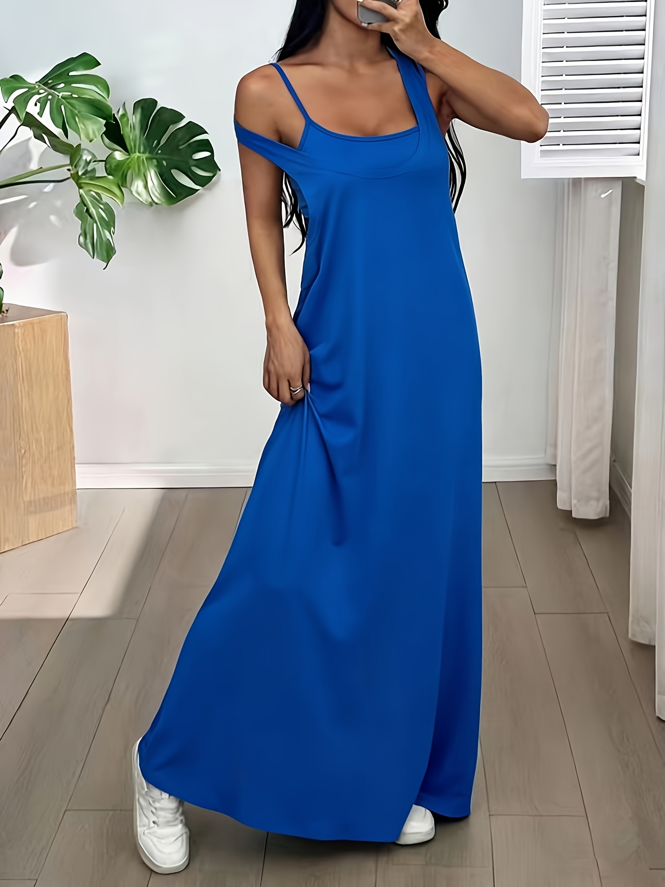   color asymmetrical neckline sleeveless casual dress set is perfect for summer wear Product details 8