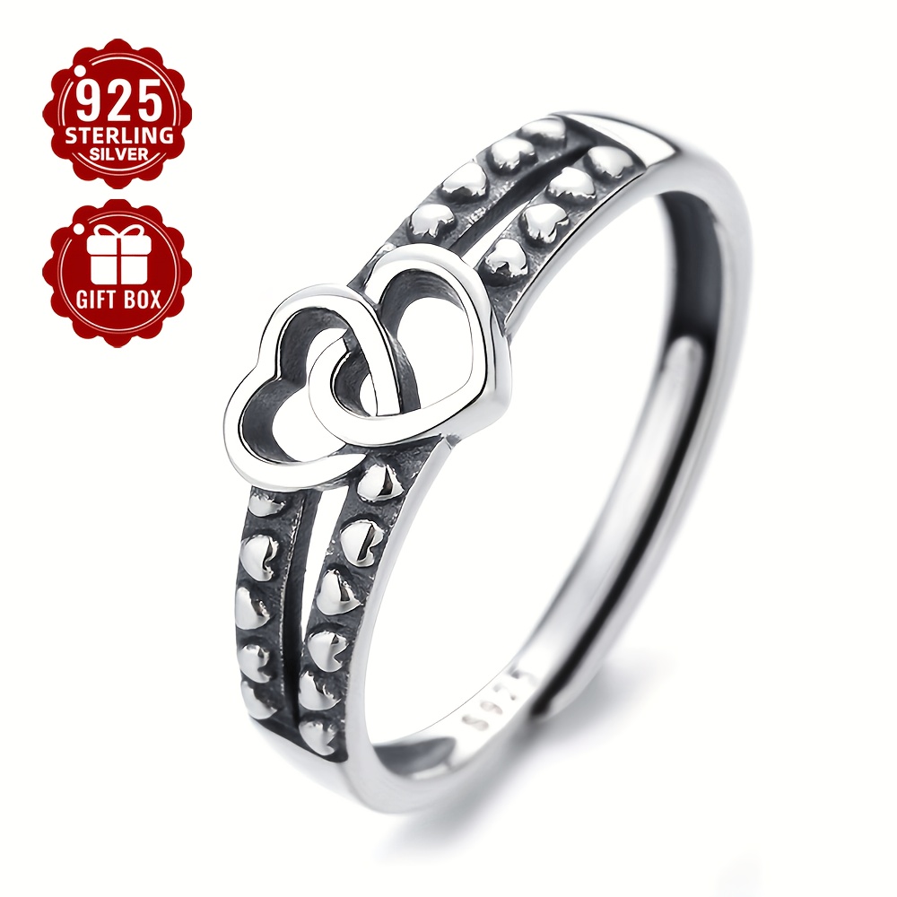 

1pc S925 Pure Silvery Love Ring Simple And Fashionable Ring Suitable For And Play Weighs About 2.2g