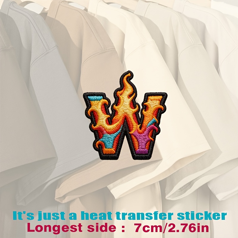 vibrant w with   orange blue purple and red patterns textured heat transfer stickers are suitable for flat fabrics such   hats canvas bags throw pillows leather bed sheets carpets
