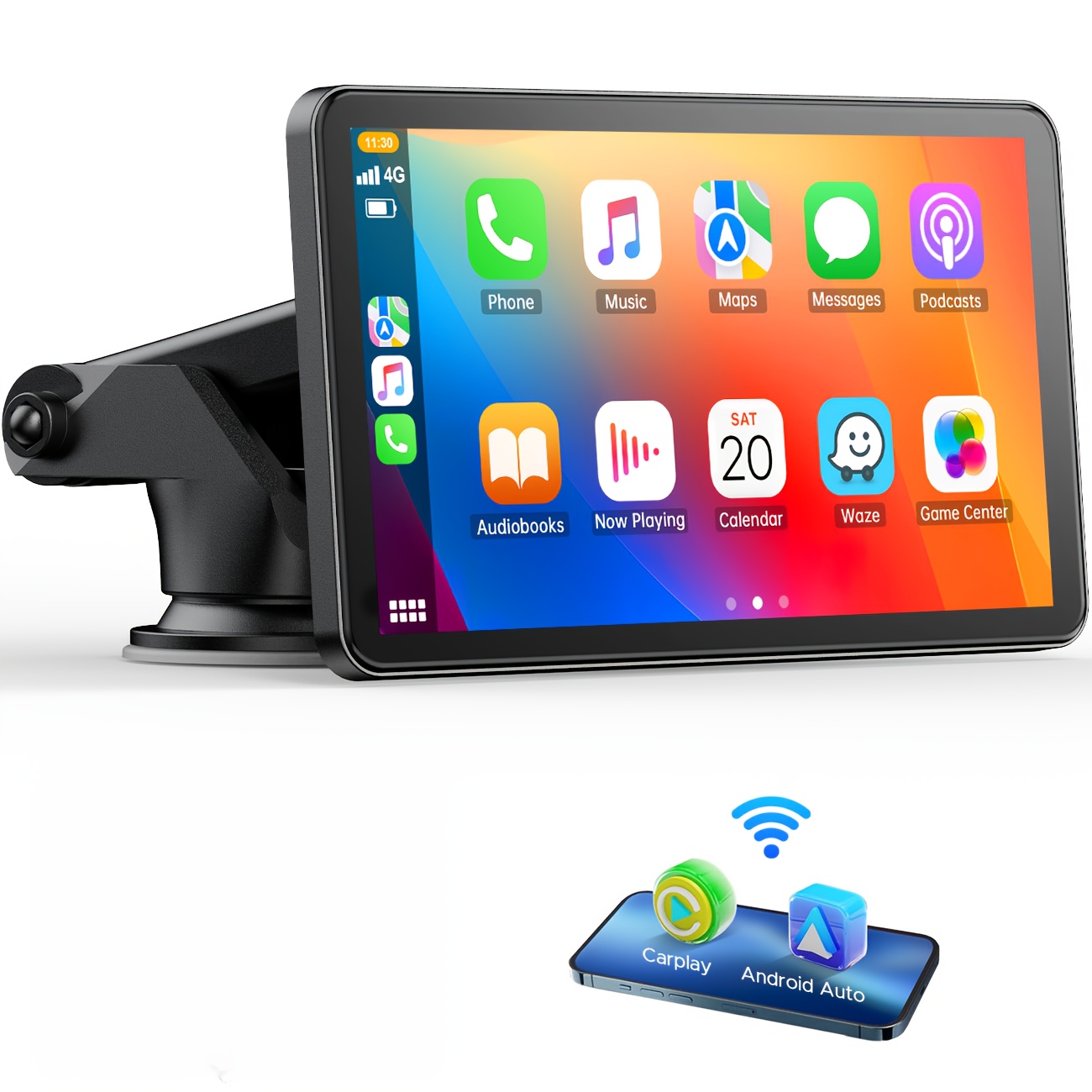     screen for car   portable car stereo with carplay and   auto portable screen with voice control   link gps navigation without battery