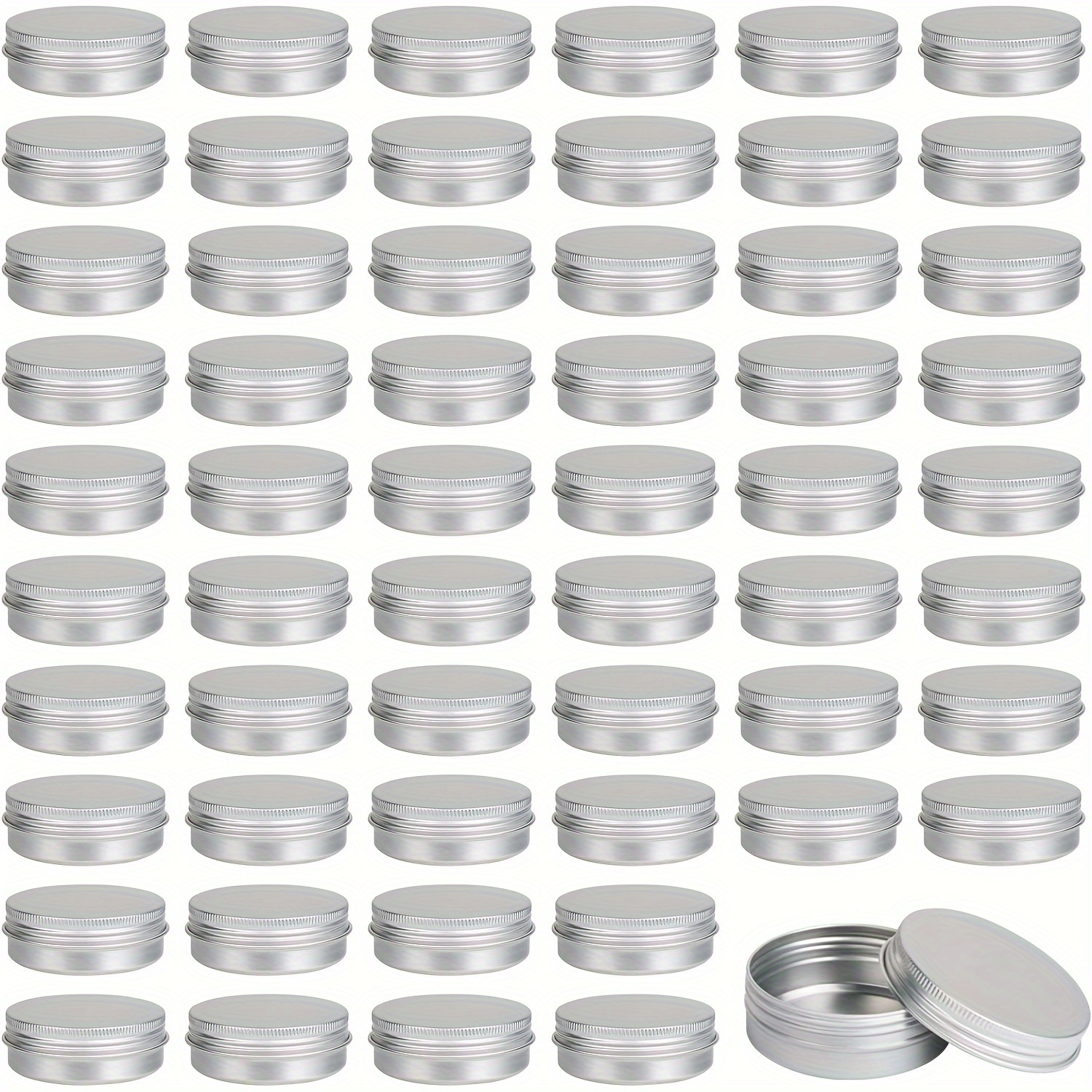 

60 Aluminum Cans, 2 Ounce Metal Round Cans, Refillable Jar Containers, Aluminum Cans With Screw Caps, Suitable For Lotion Bars, , Ointments, Spices Or Beard