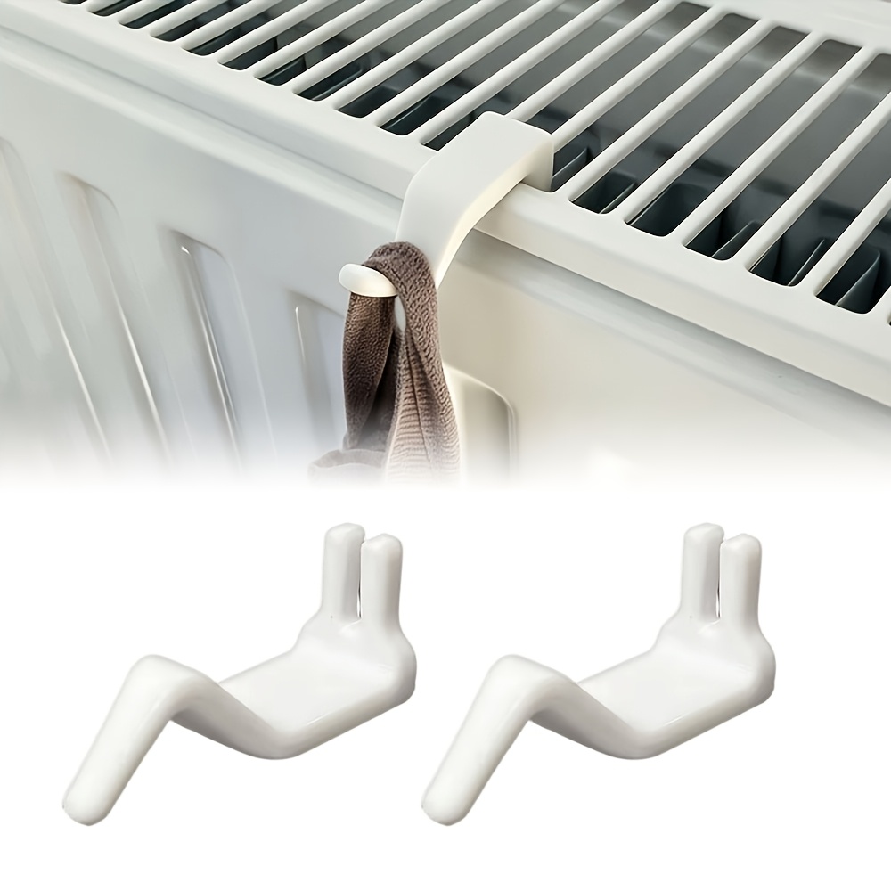 TEMU 2pcs Radiator Towel Hooks, No Drill Self-locking Radiator Hanging Clips, Stable Space Saving Utility Hooks For Towels Clothes, Multipurpose Home