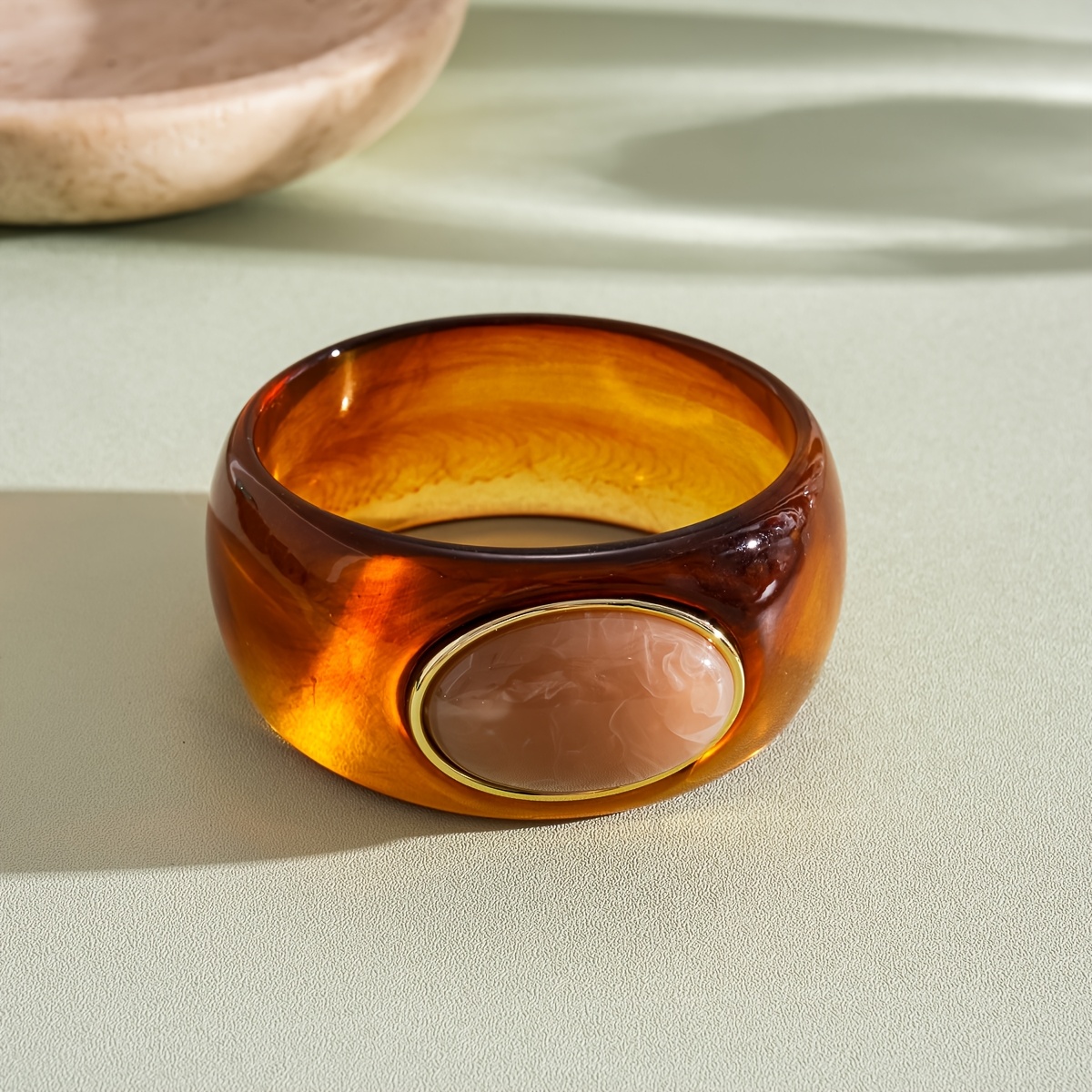 Women's Bohemian Geometric Cat-Eye Bangle, Stackable Design
