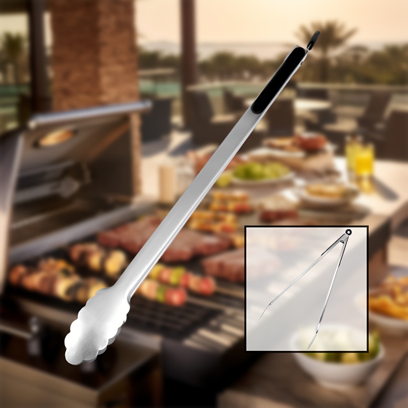 

Steel Tongs For Grilling - Long Tongs Bbqlocking Metal Tongs ()