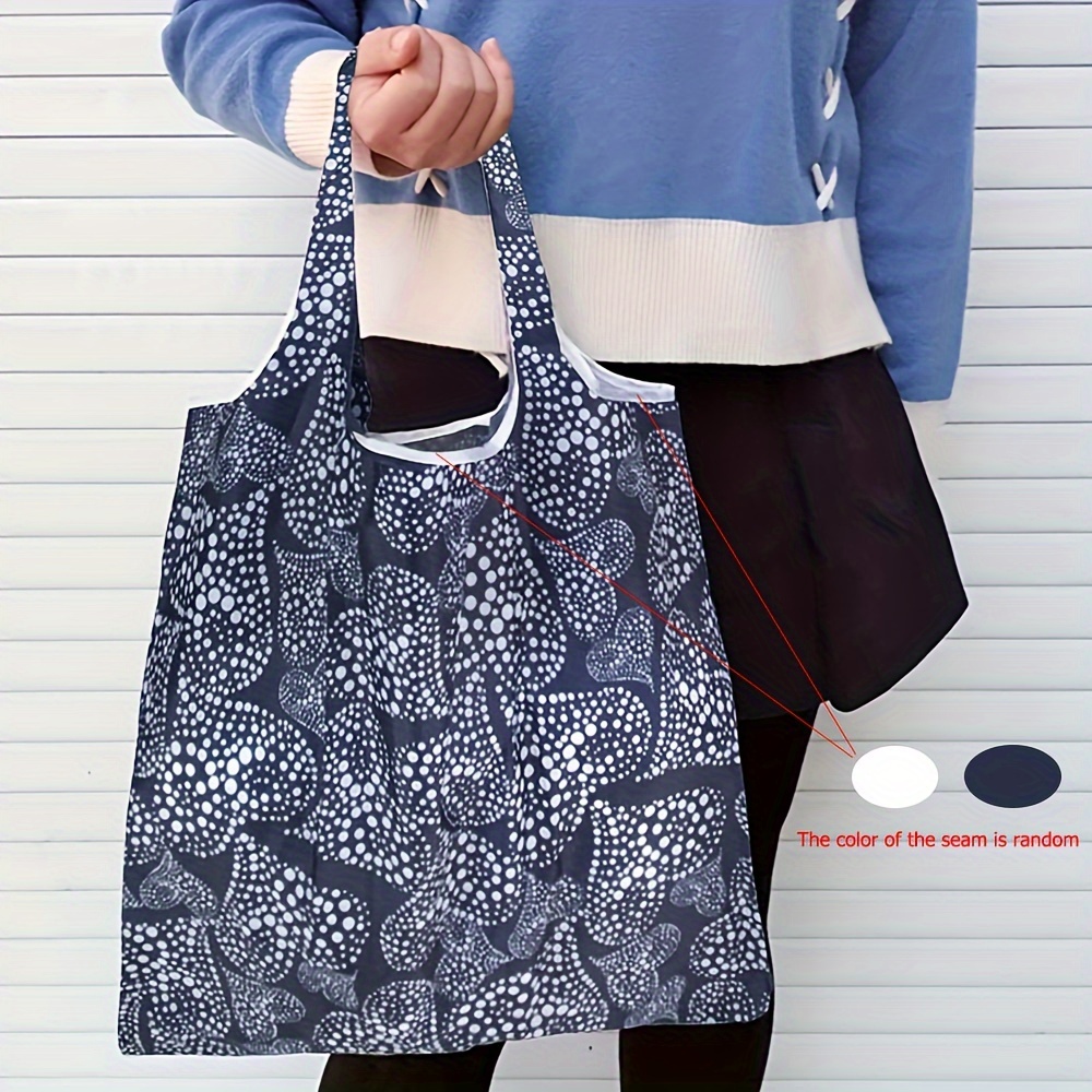 1pc Classic Navy Pattern Shoulder Bag, Versatile Shopping Grocery Handbag For Womenrandom Pattern Cutting