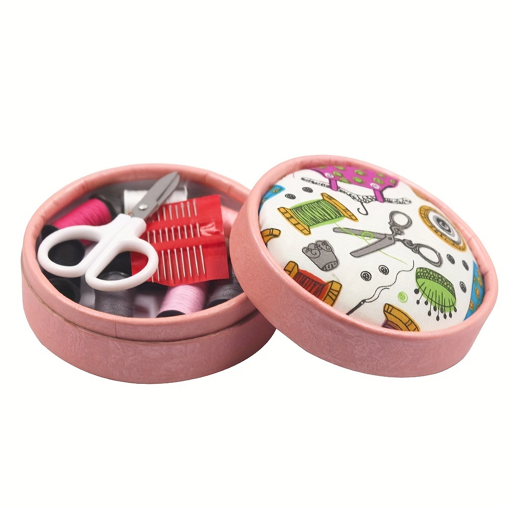 1set Portable Home Sewing Kits Box For Adults Small Sewing Supplies With Basic Sewing Threads Scissors Mini Sewing Tools
