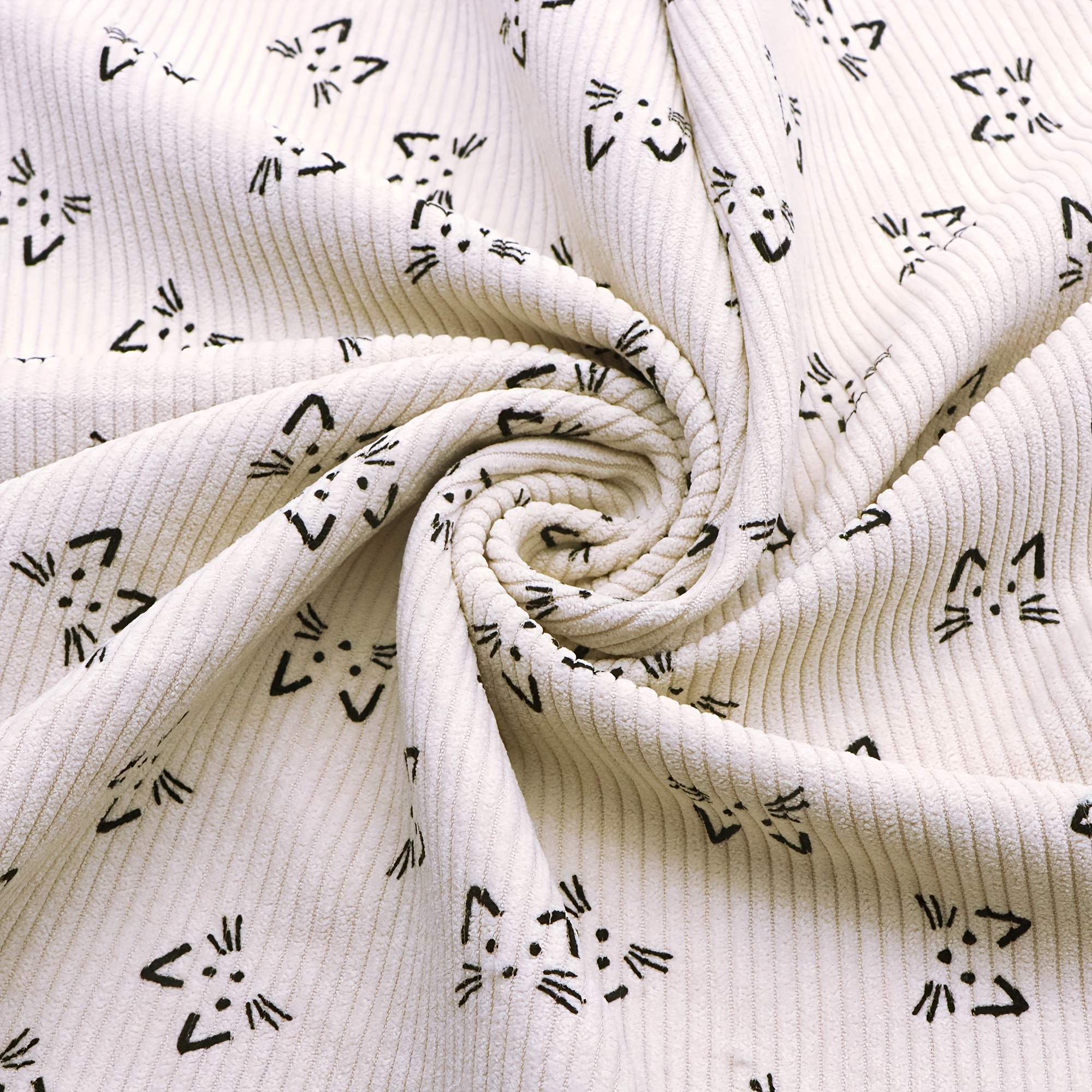 1pc 59x19.68inch (150x50cm) Cat Corduroy Fabric Velvet Stripe Fabric - Soft And Durable Polyester Material, Pre-cut For Handmade Projects